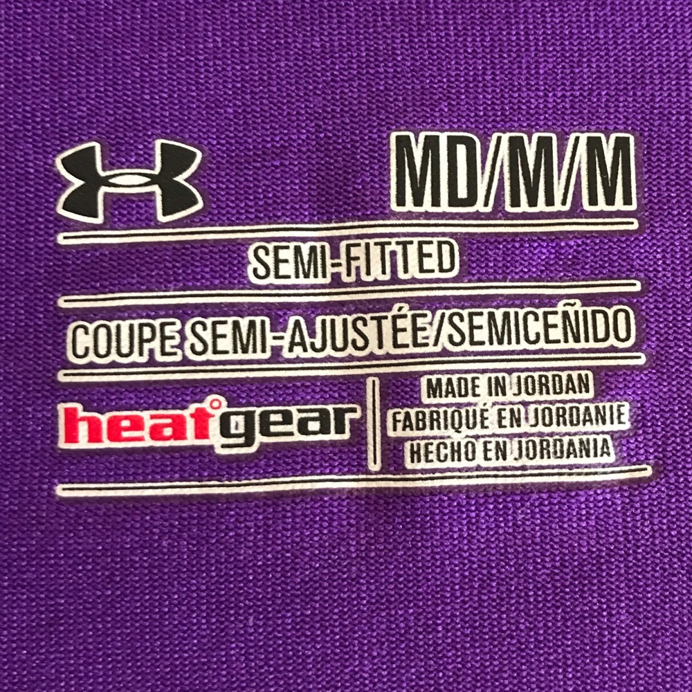 Under Armour Short Sleeve Tee Shirt V Neck Purple Size Medium - Picture 5 of 6